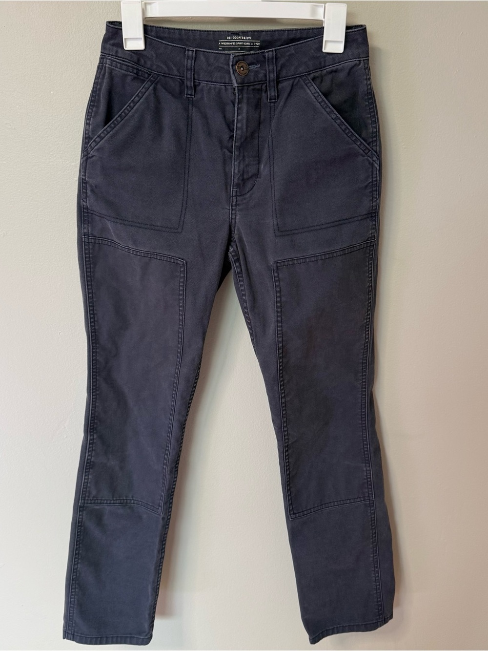 REI Co-Op Pants Womens 2 Gray Double Knee Cargo Work Hiking Outdoor Trail
